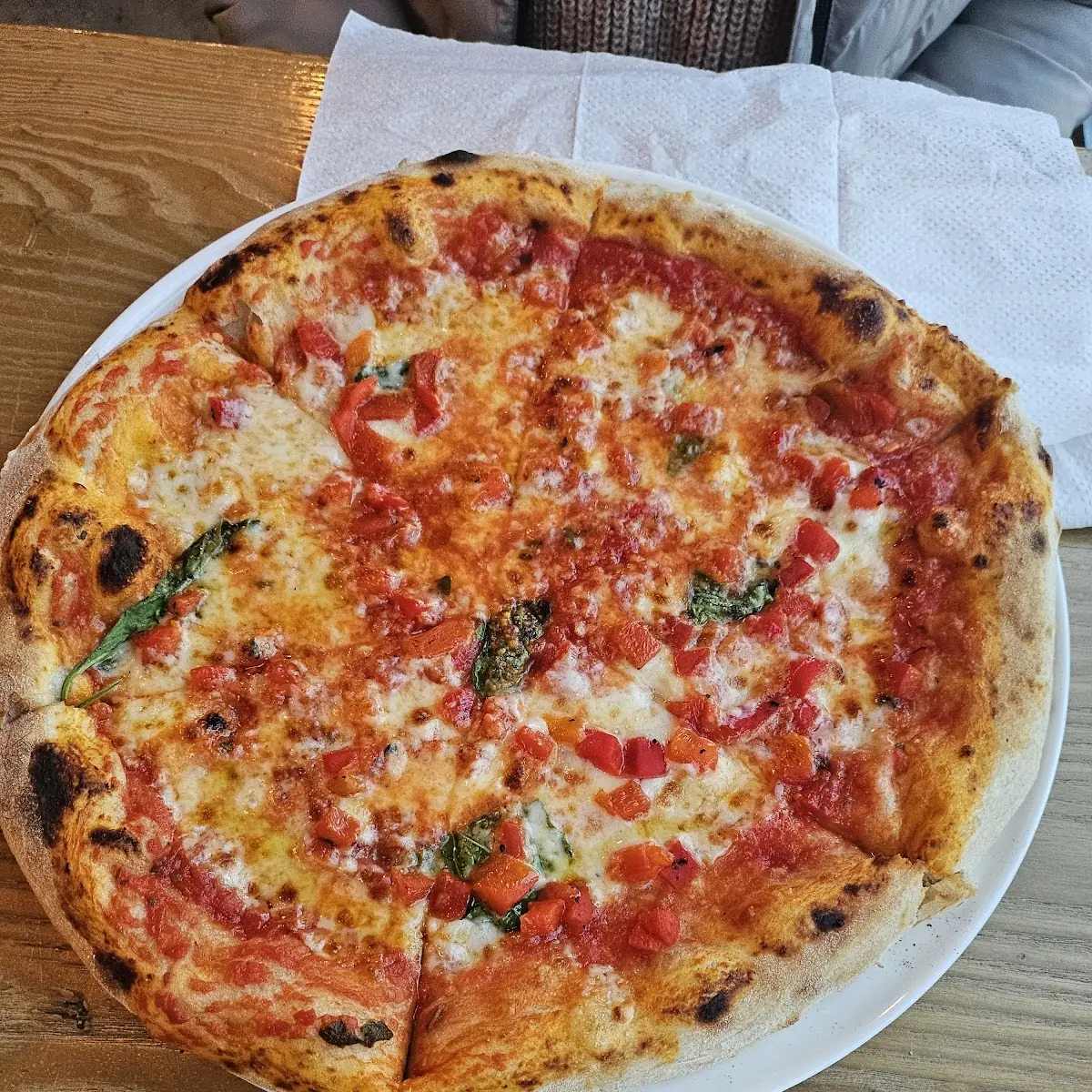 Margherita Pizza with Roasted Red Peppers