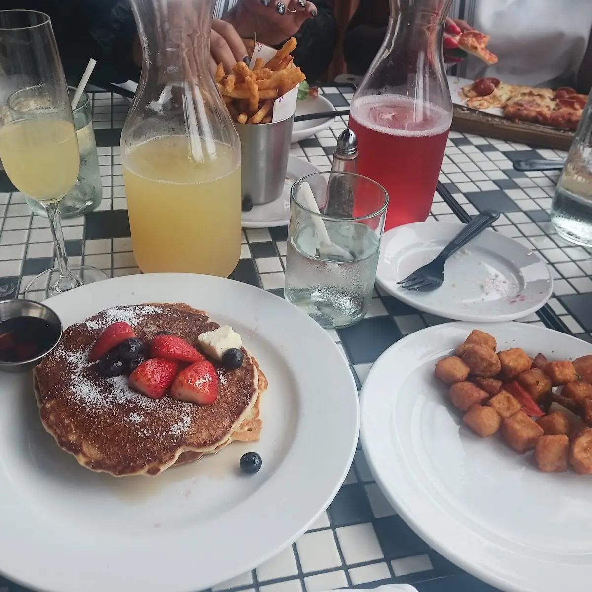 Buttermilk Pancakes w Fruit and Almonds