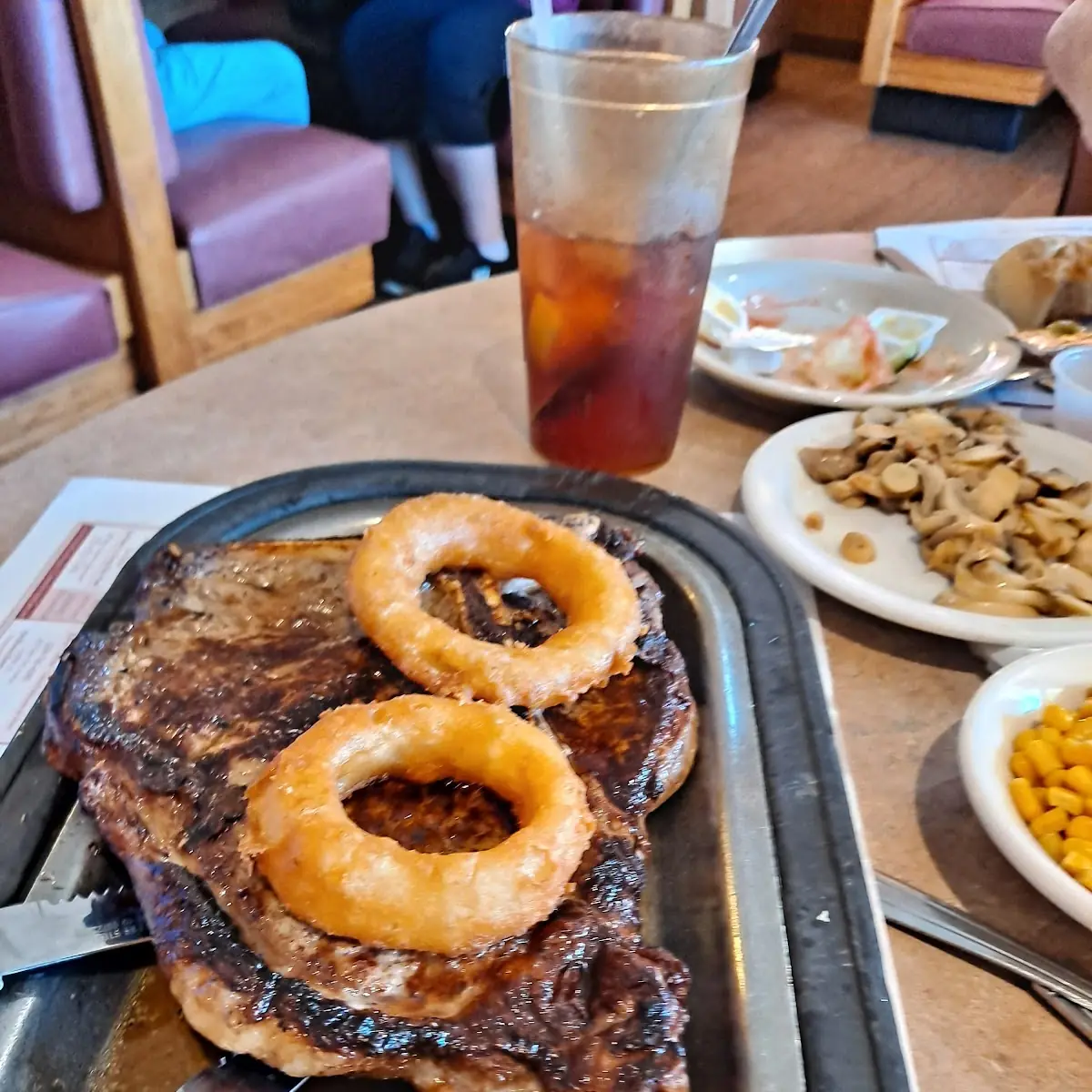 Butt Steak with Onion Rings