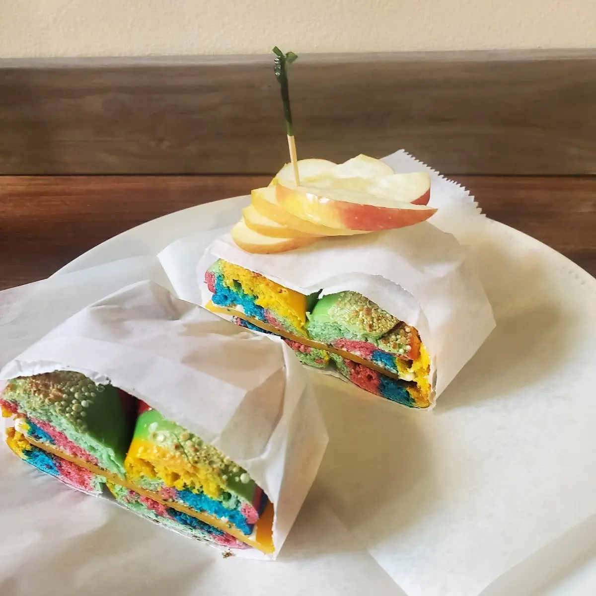 Rainbow Bagel Sandwich