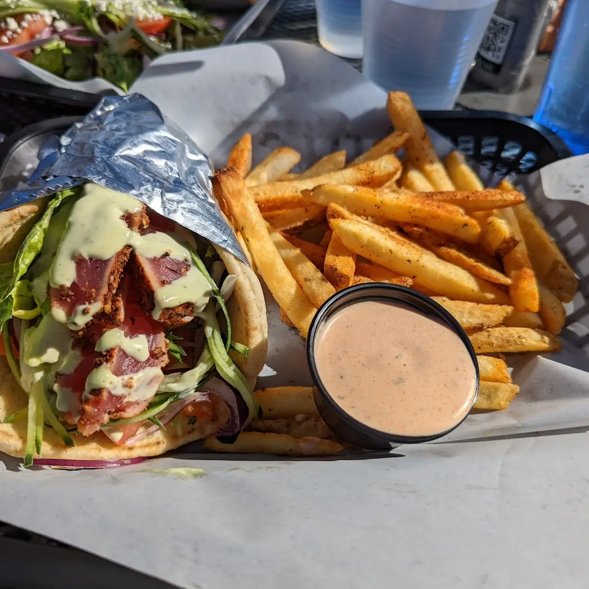 Seared Tuna Pita Bread
