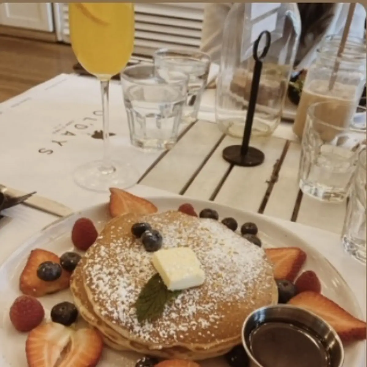 Stacked Pancakes with Fresh Berries