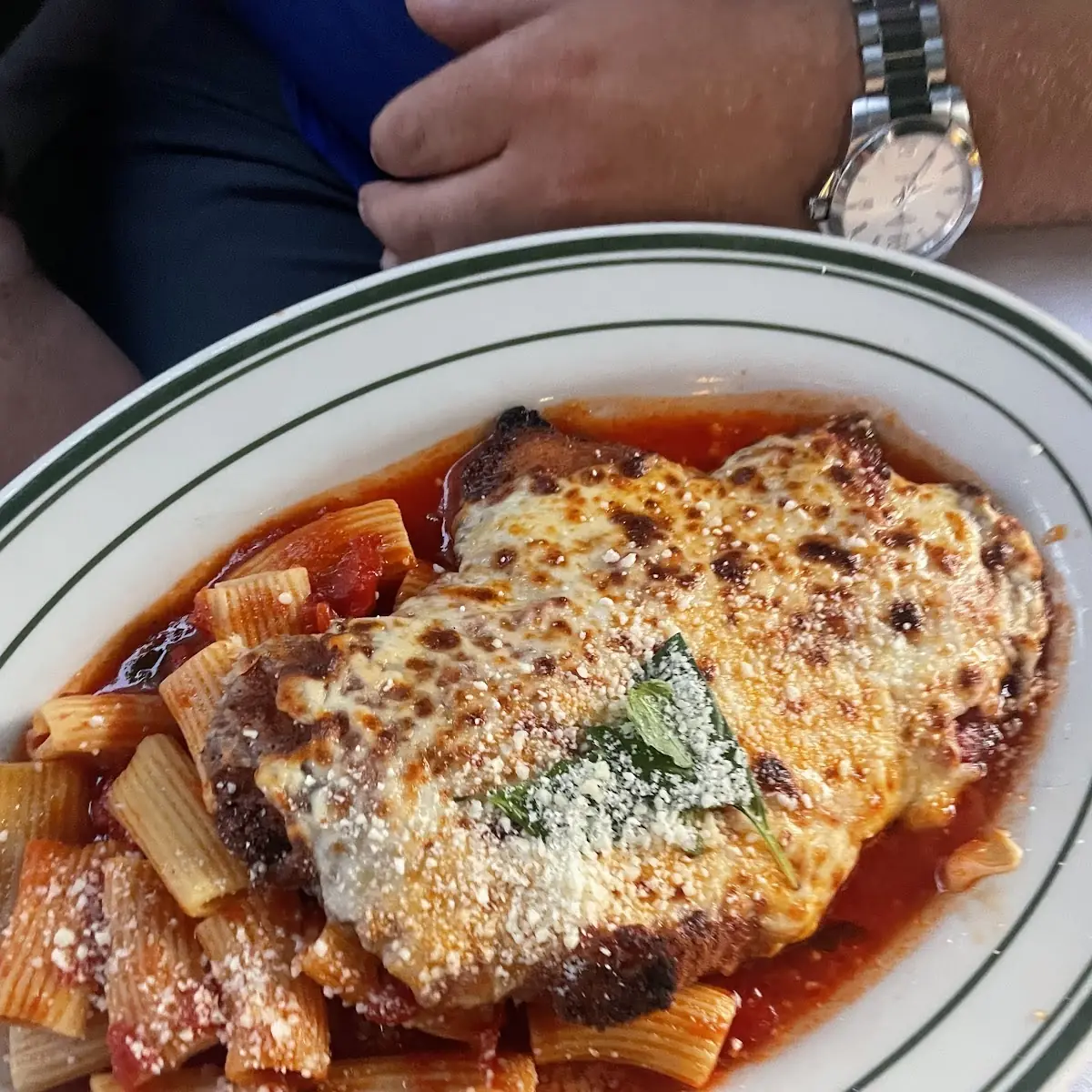 Chicken Parm over Rigatoni