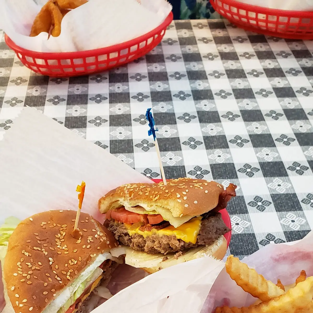Double Cheeseburger and Wedge Fries