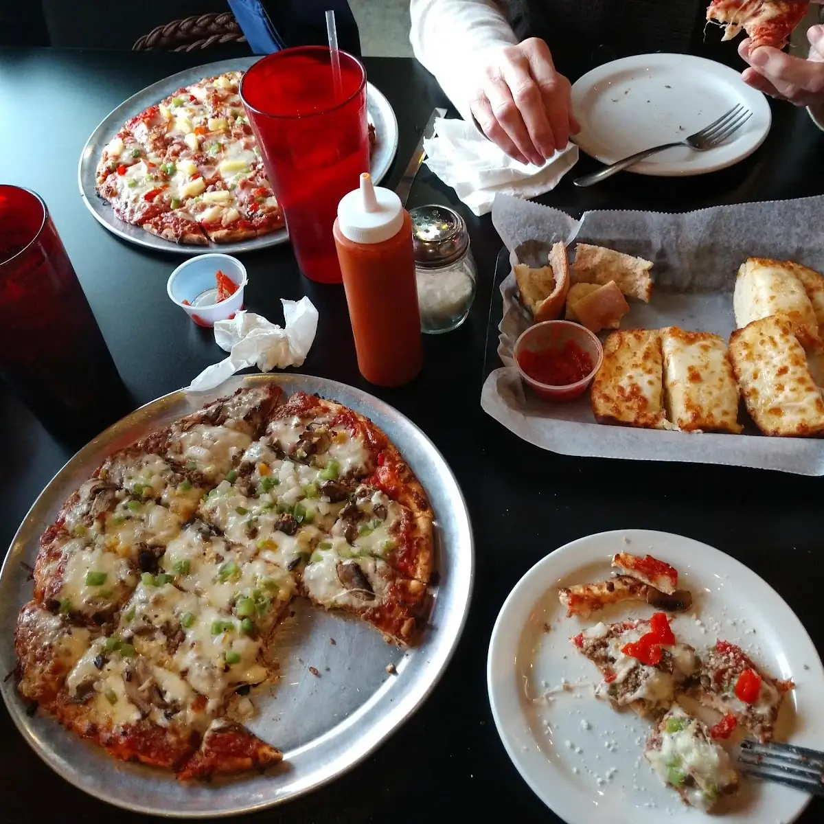 Supreme Pizza and Garlic Bread