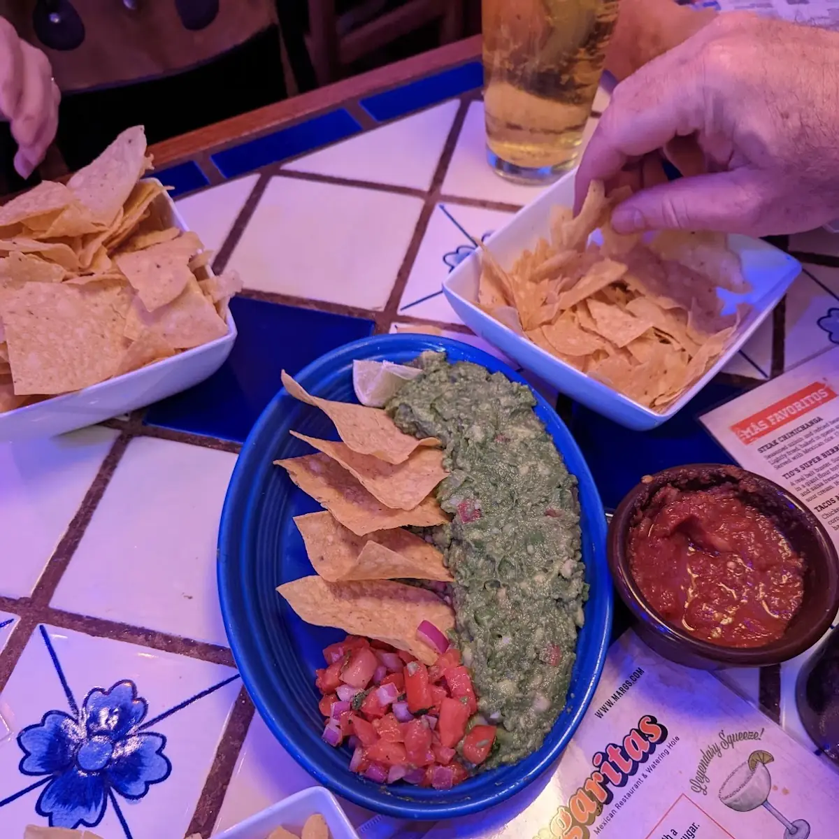 Cheese Dip and Guacamole