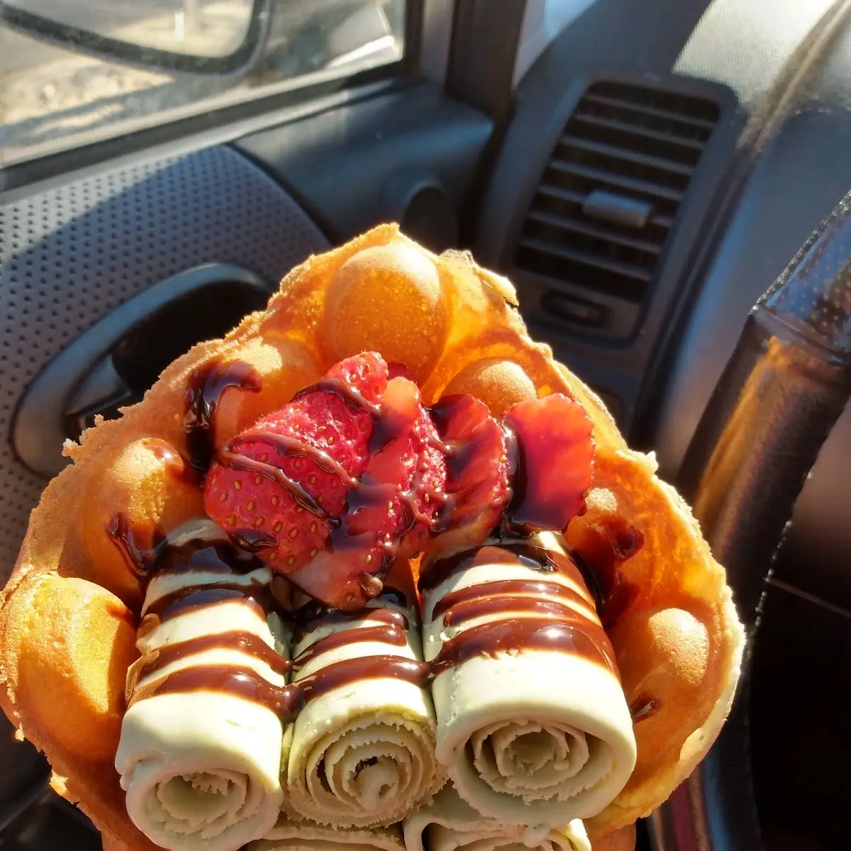 Rolled Ice Cream with Waffle Cone