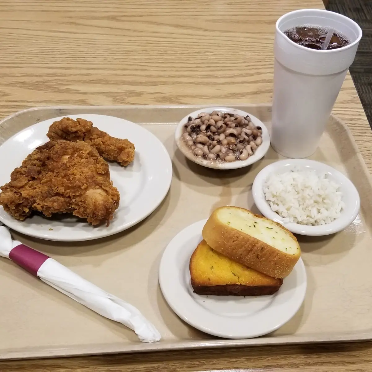 Fried Chicken Black Eyed Peas Rice