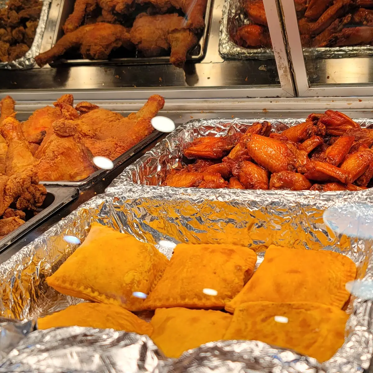 Chicken Wings and Jamaican Beef Patty