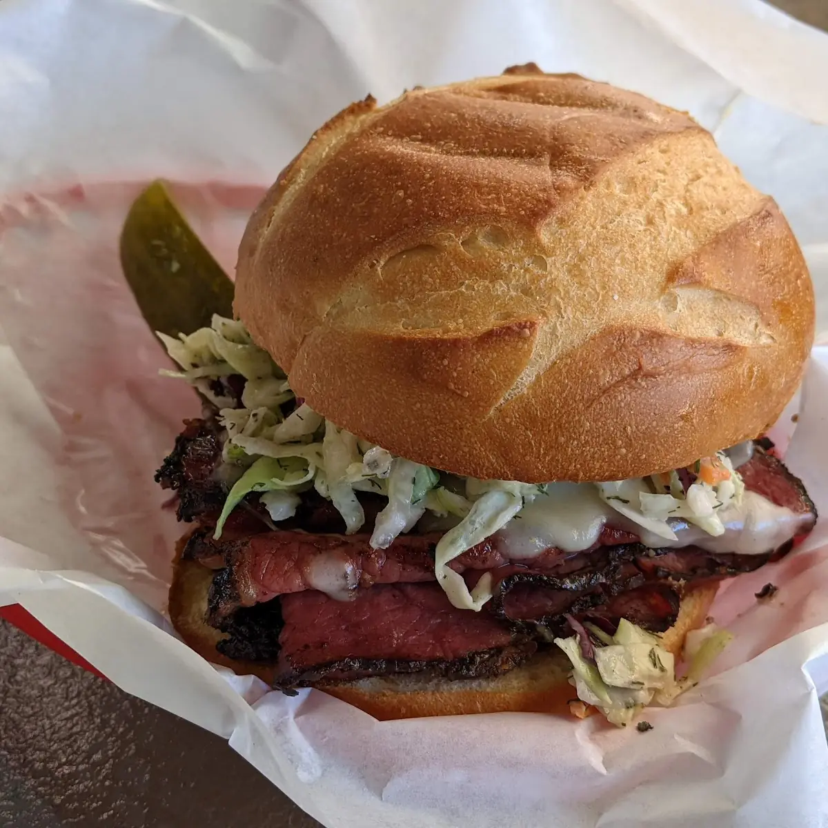 Hot Pastrami Sandwich