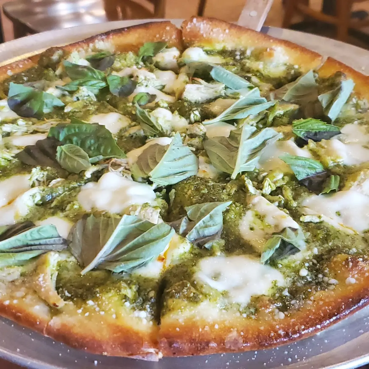 The Jaymo Chicken Pesto Pizza