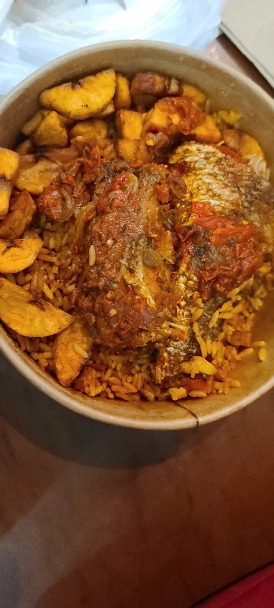 Jollof Rice Plantain with Fish