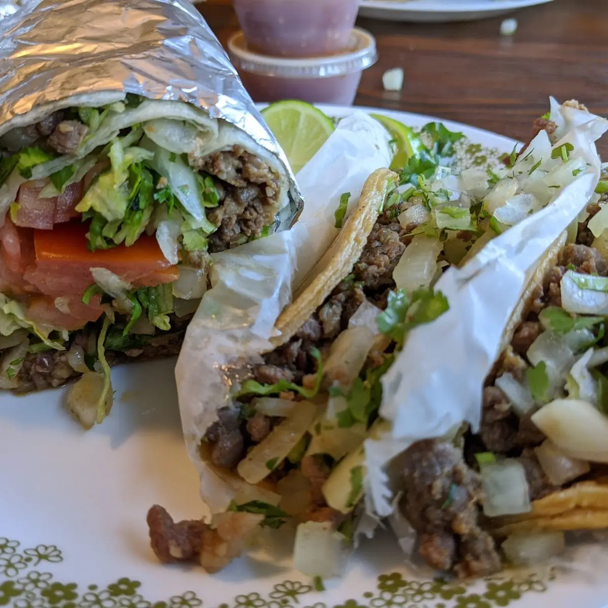 Asada Taco and Burrito