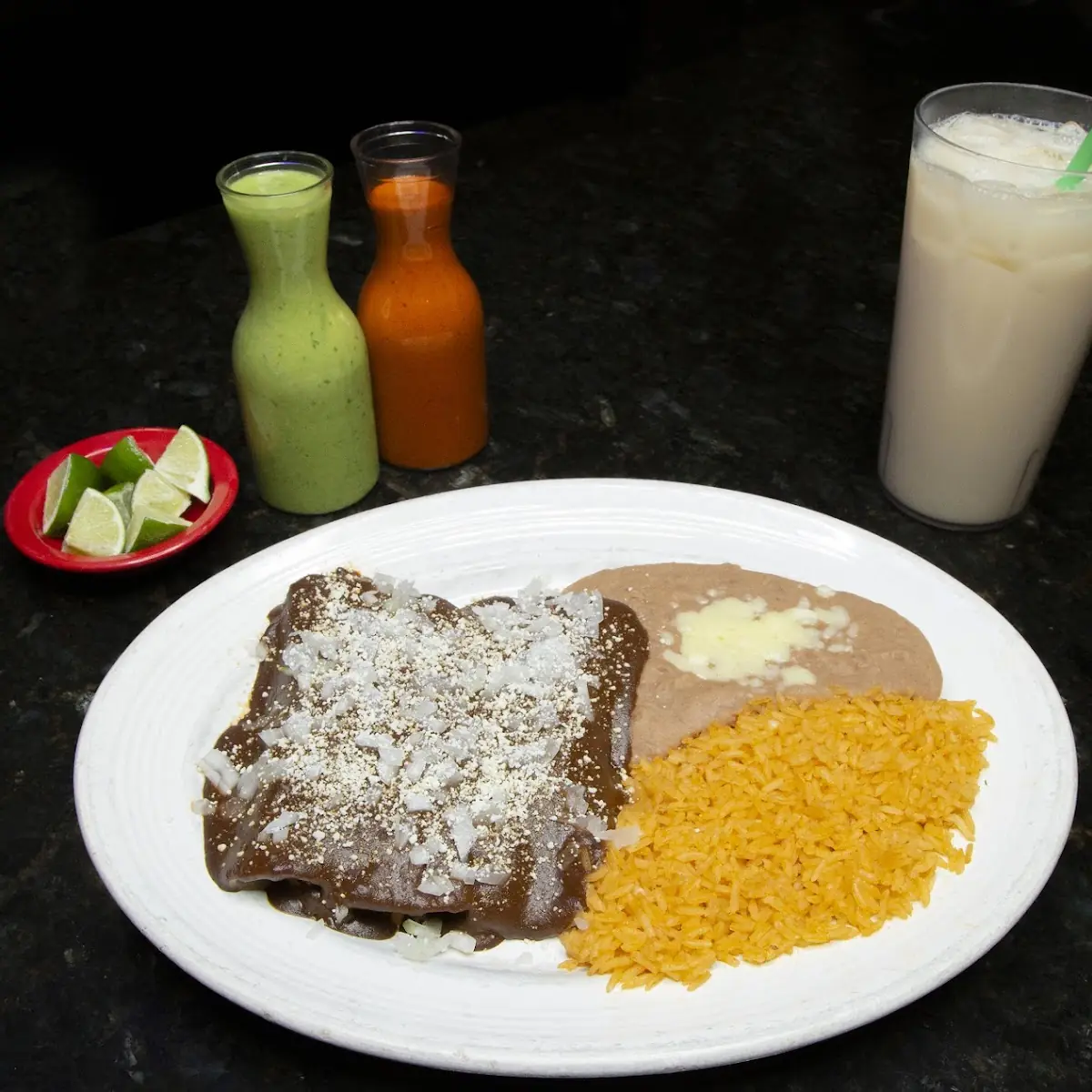 Bean Burrito Cheese Enchilada and Rice