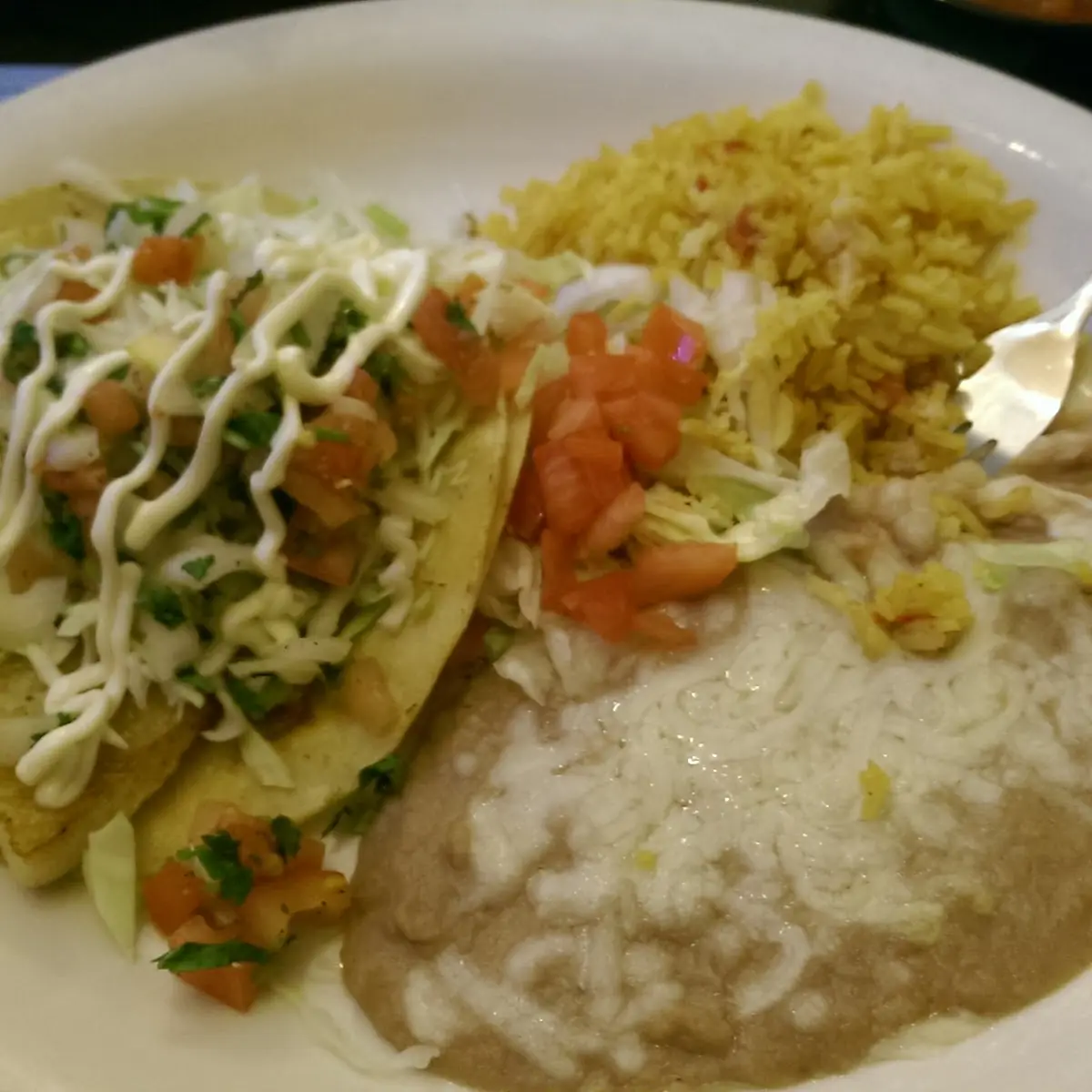 Fish Taco with Rice and Beans