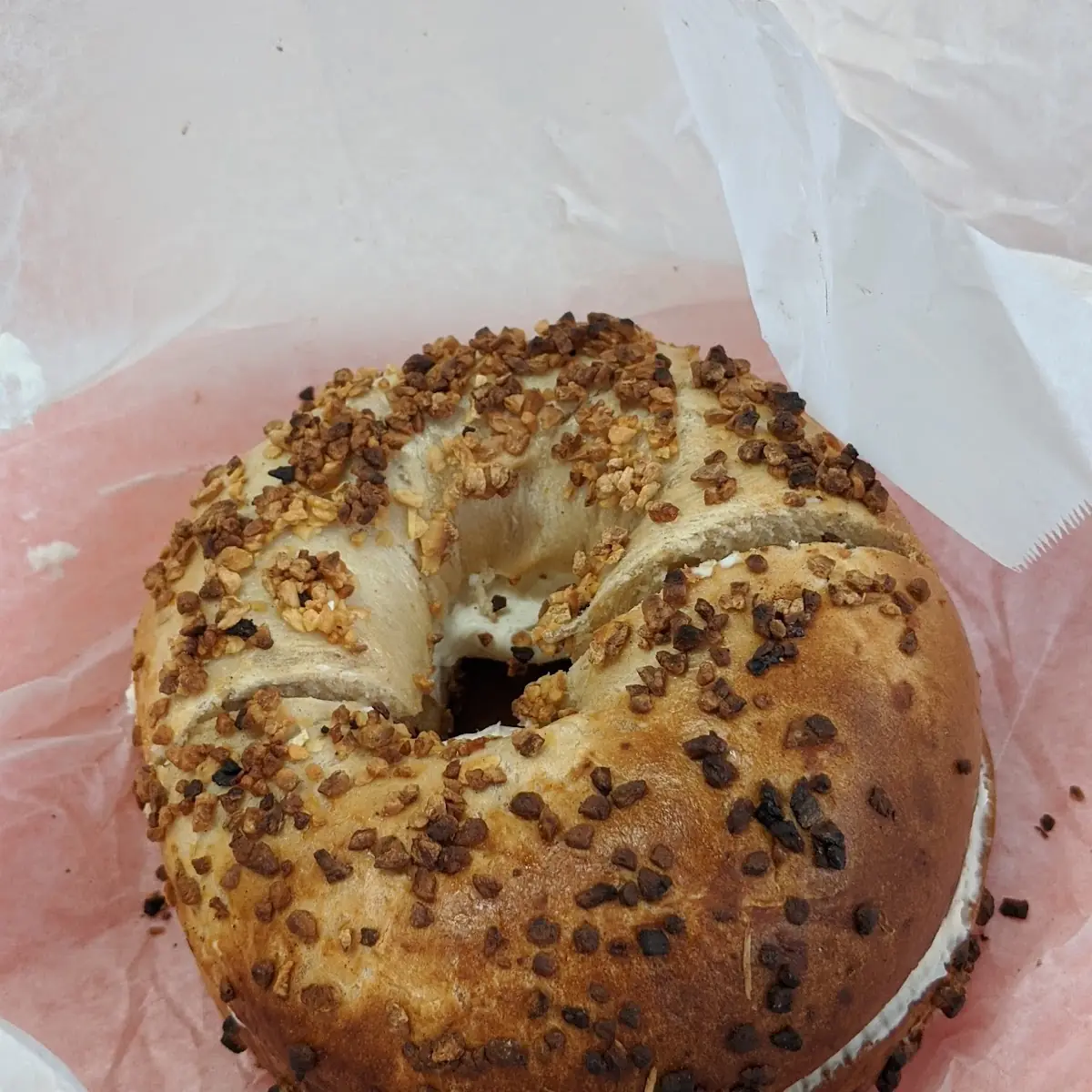 Garlic Bagel with Plain Cream Cheese