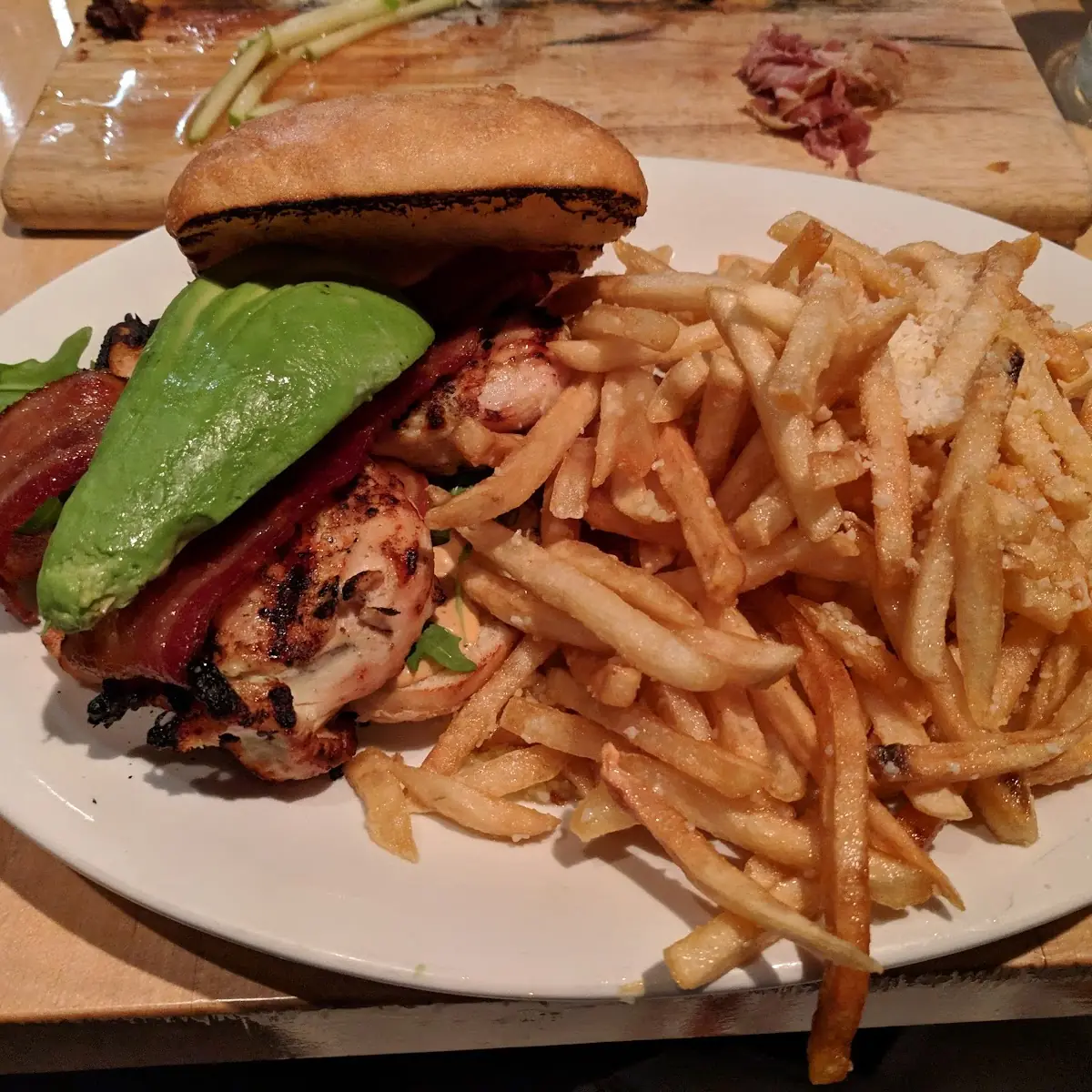 Chicken Club Sandwich with Fries