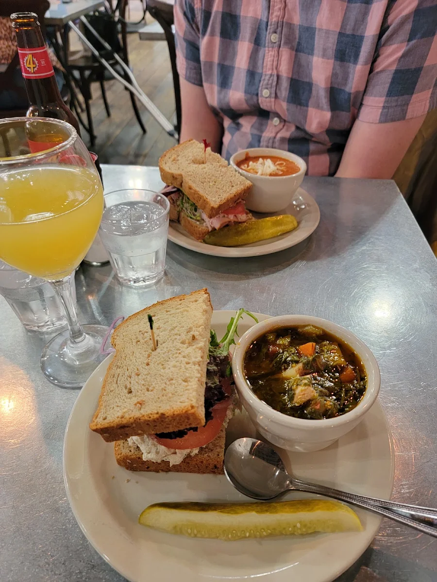 Chicken Soup and Sandwich