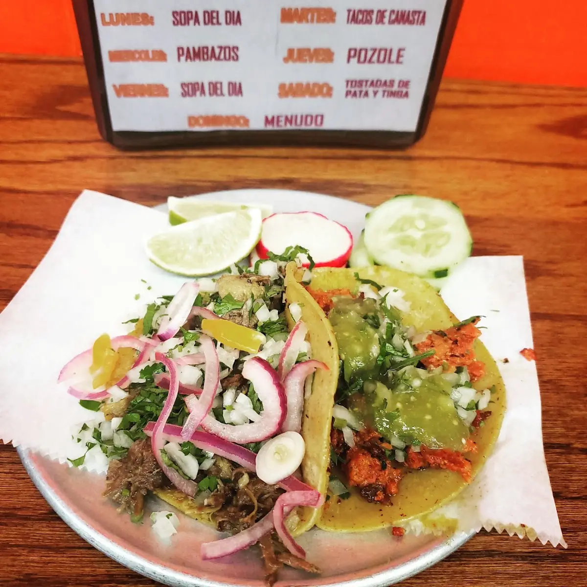 Beef Head and Chorizo Tacos