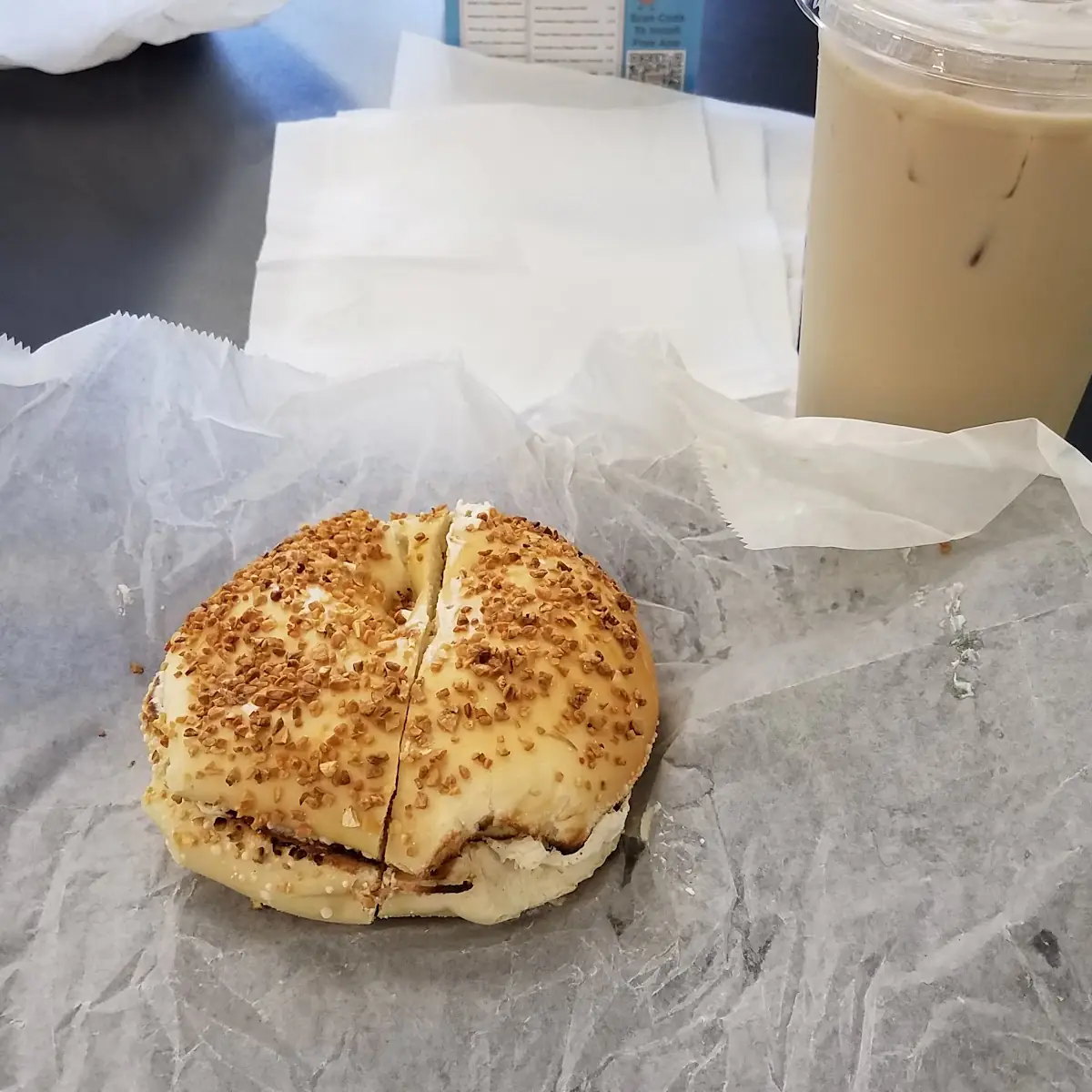 Garlic Bagel with Garlic and Herb Cream Cheese