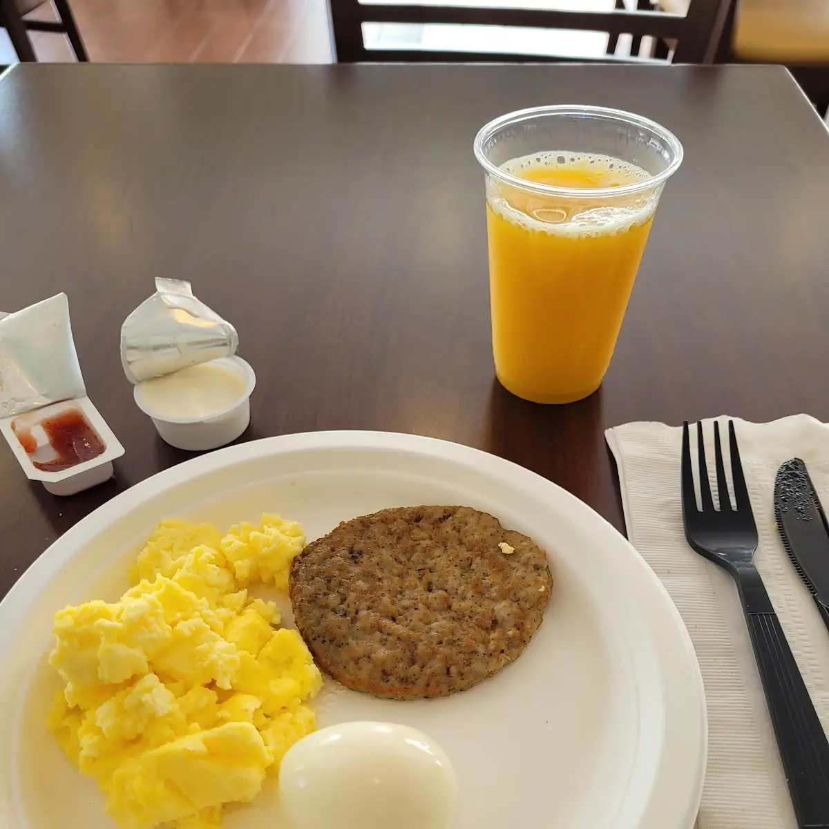 Scrambled sggs Sausage Patty Hardboiled Egg