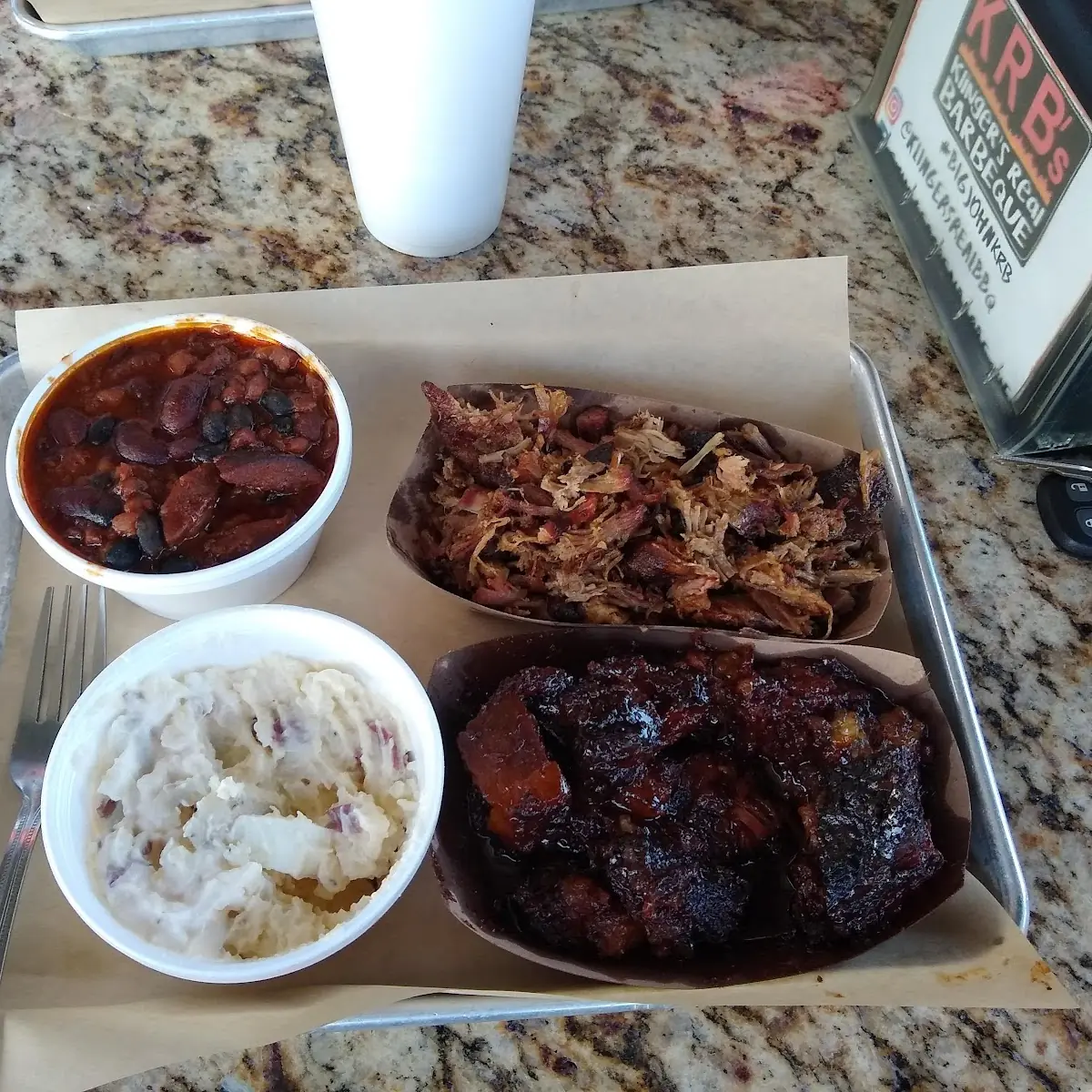 Pulled Pork Burnt Ends Potato Salad Baked Beans