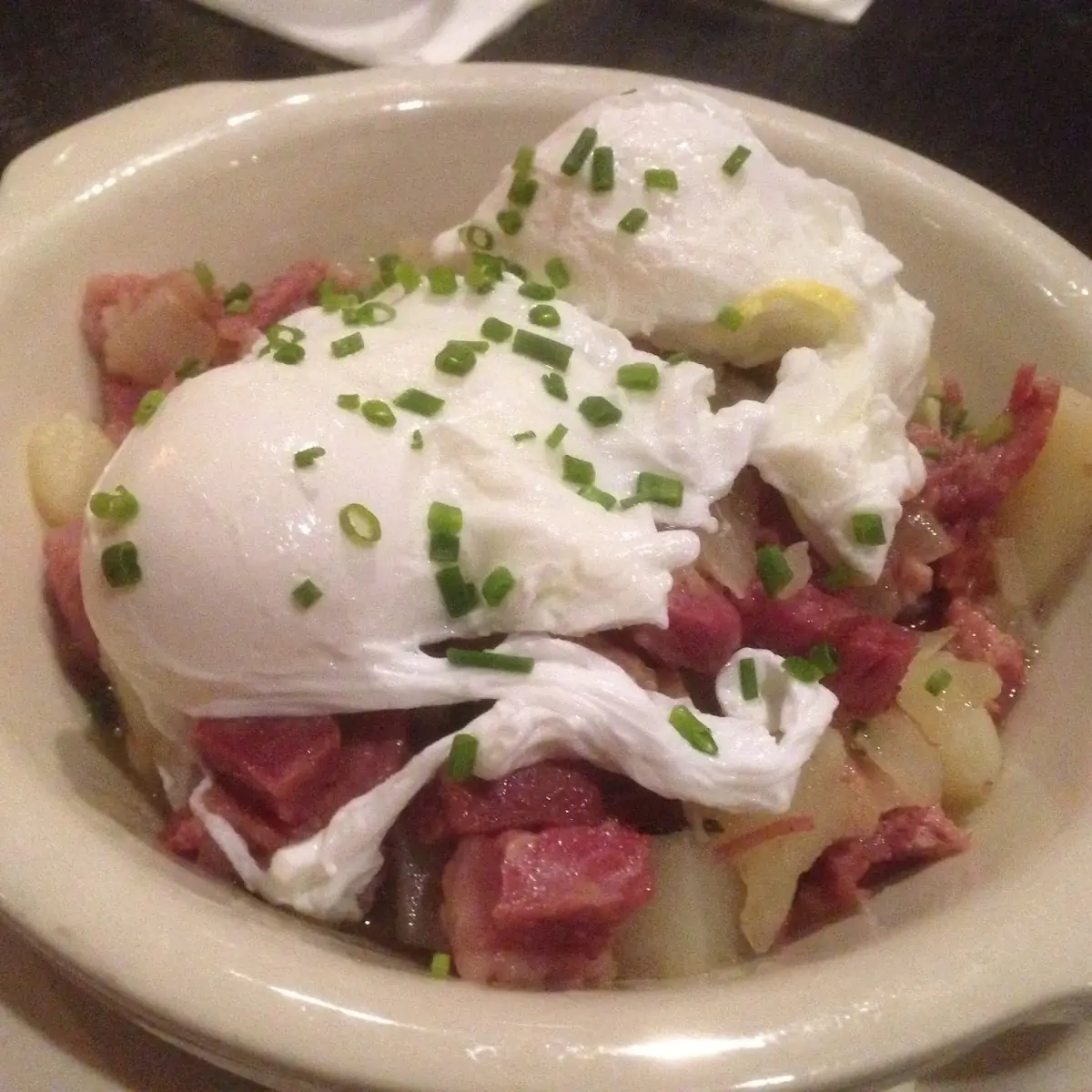 Corned Beef Hash with Poached Eggs