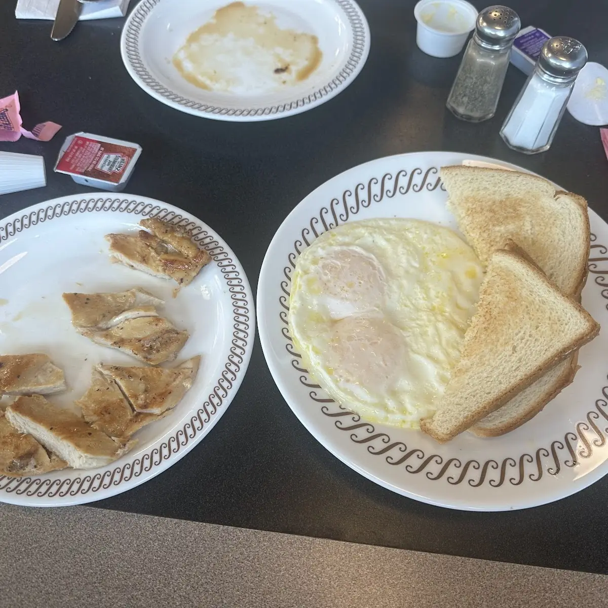 Grilled Chicken Breast and Eggs over Easy
