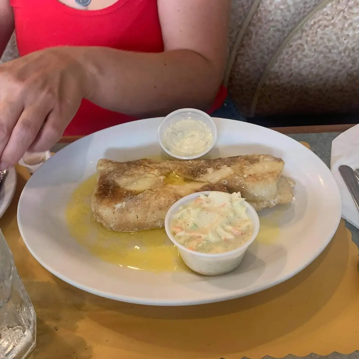 Baked Cod with Baked Potato and Coleslaw