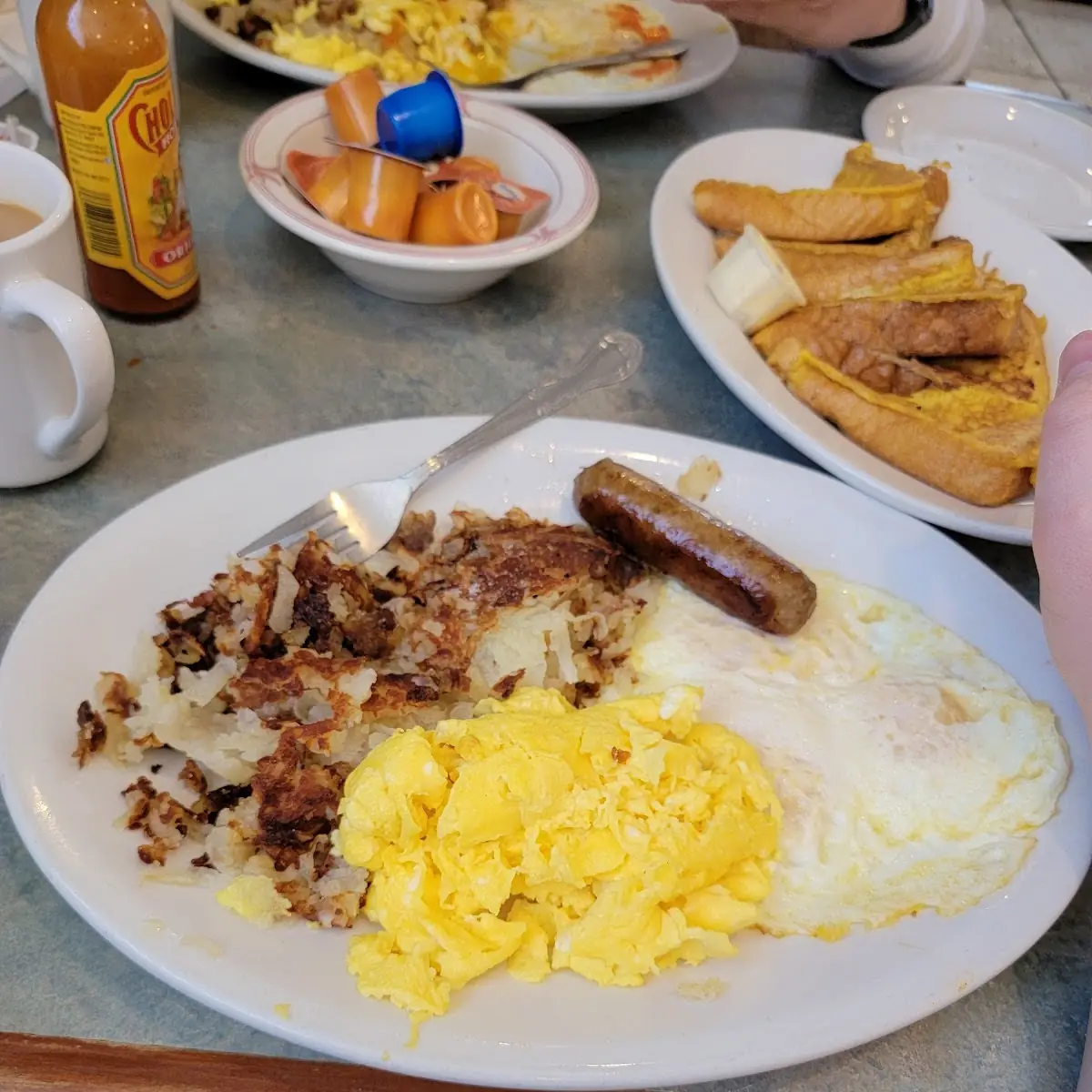 Hasbrowns Sausage and Eggs Benedict