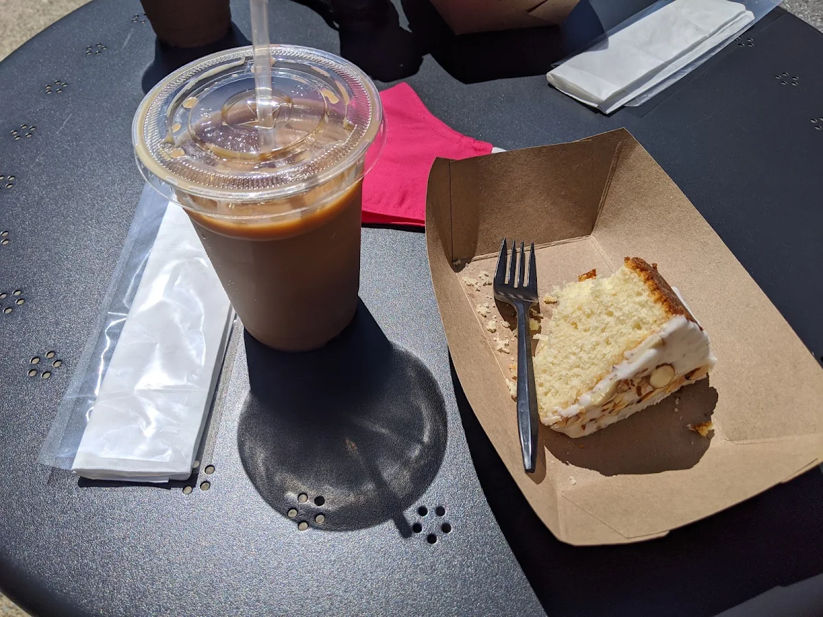 Large Ice Coffee & Lemon Pound Cake