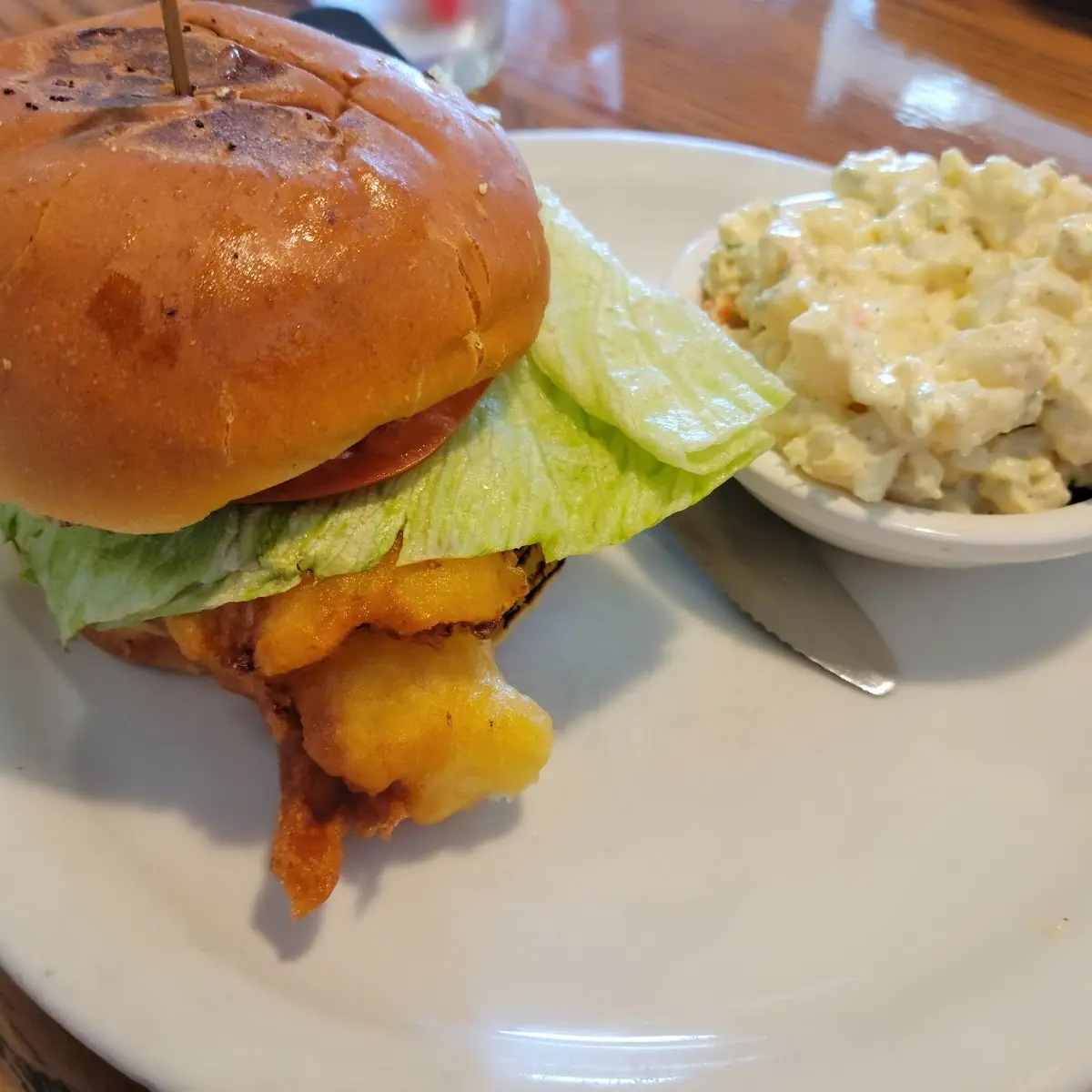 Fish Sandwich with Potato Salad