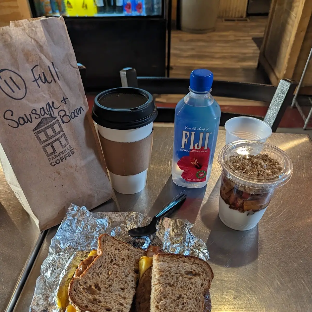 Sausage Bacon Egg and Cheese Breakfast Sandwich