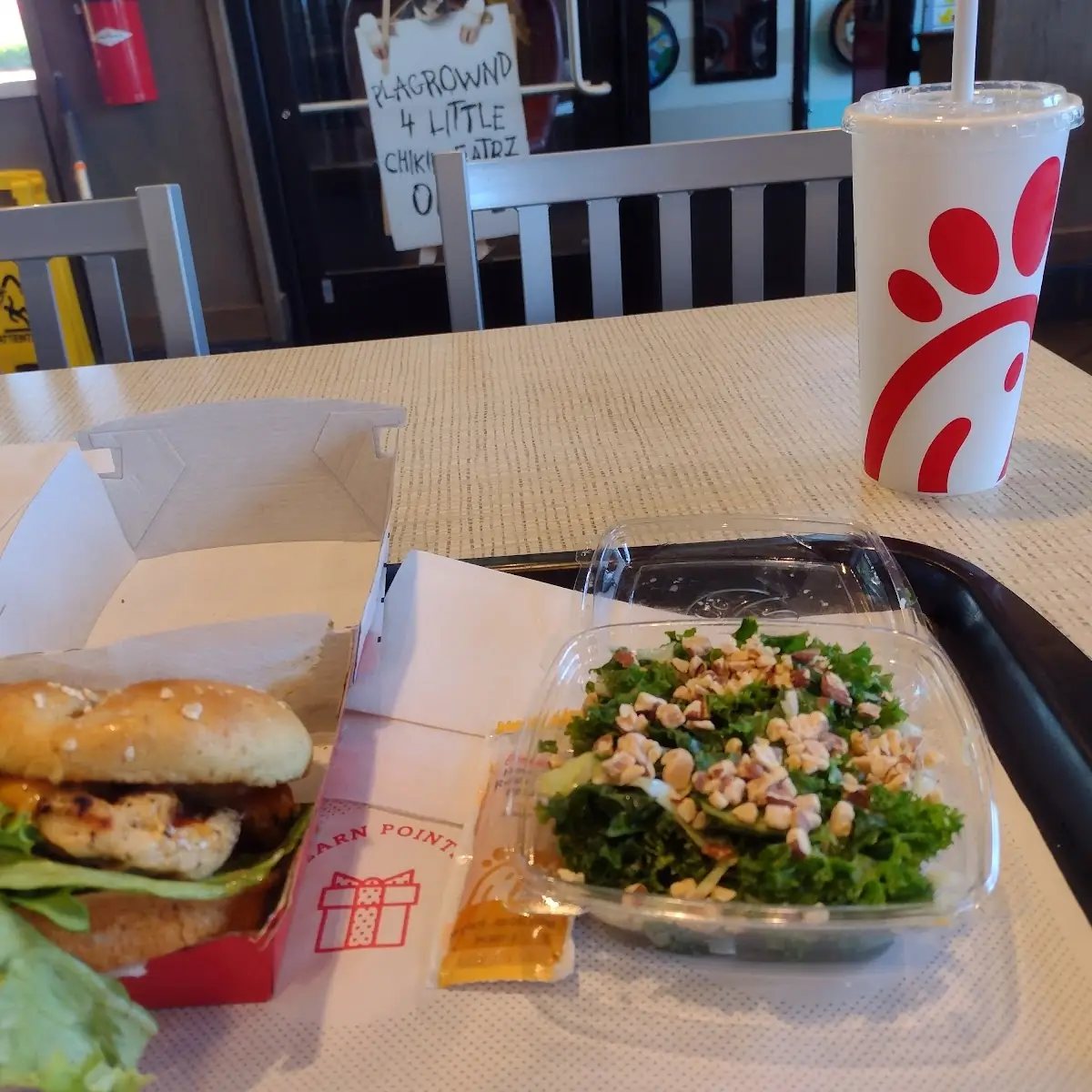 Grilled Chicken Sandwich and Kale Salad