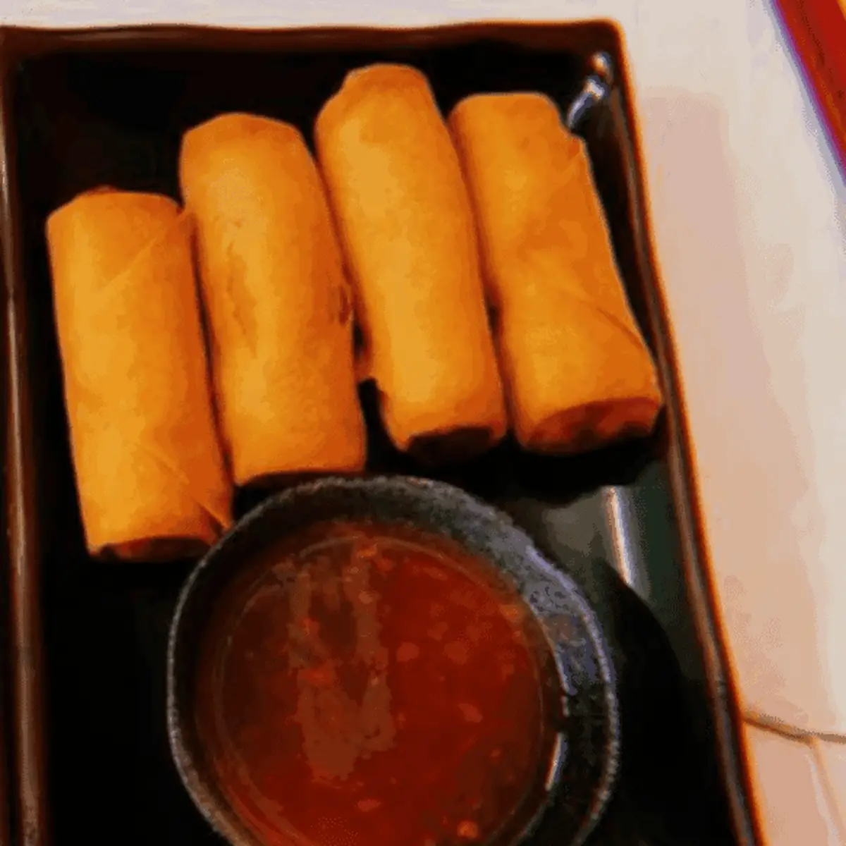 Fried Vegetable Spring Rolls with Dipping Sauce