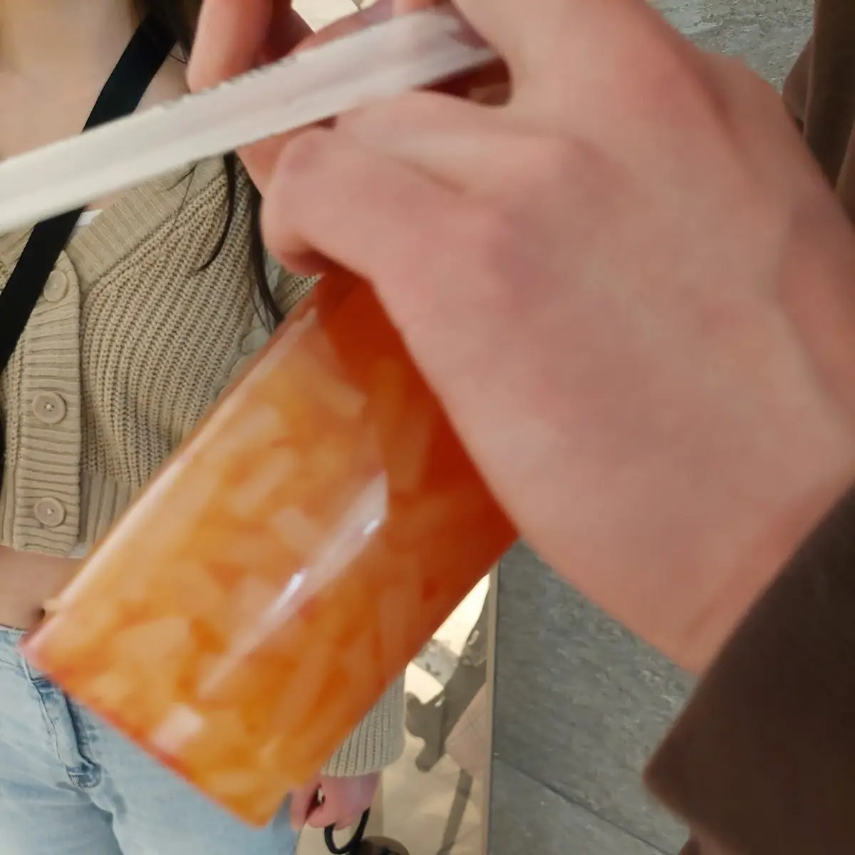Passion Fruit Tea w Lychee Jelly