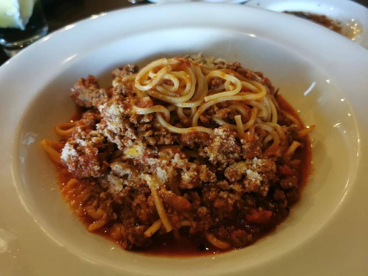Freshly Made Spaghetti Pasta with Meat Sauce