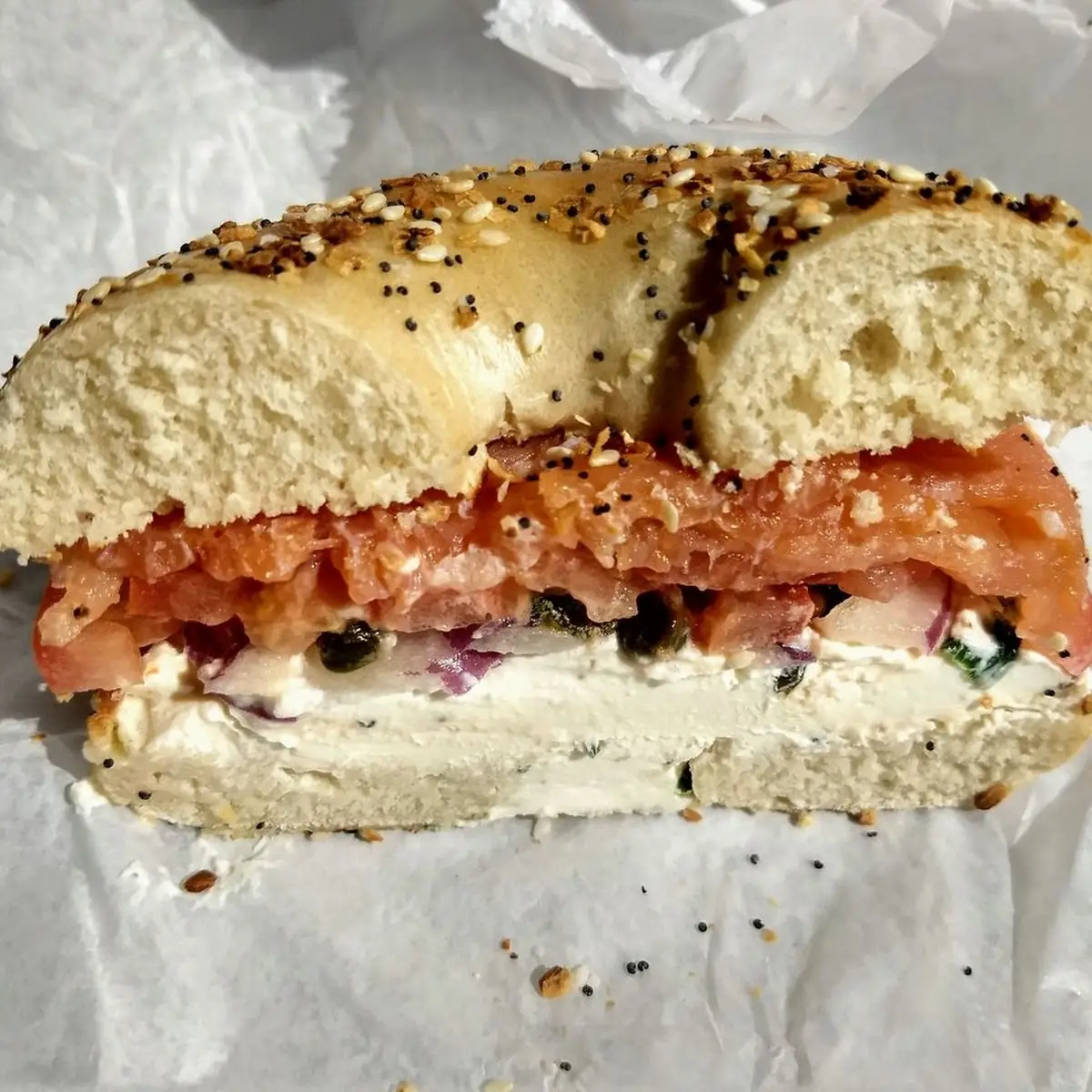 Nova Lox with Angry Texas Spread and Cucumberss