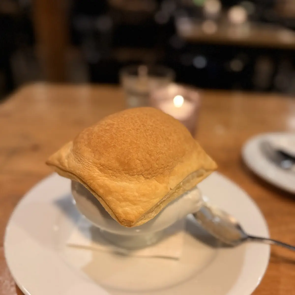 Mushroom Soup with Puff Pastry