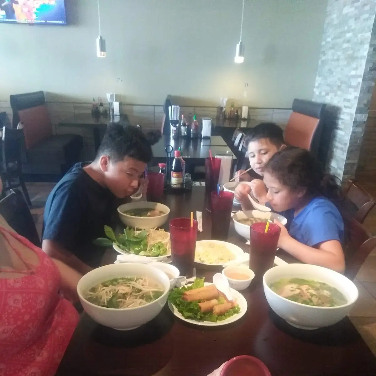 Rare Steak and Rice Noodle Soup