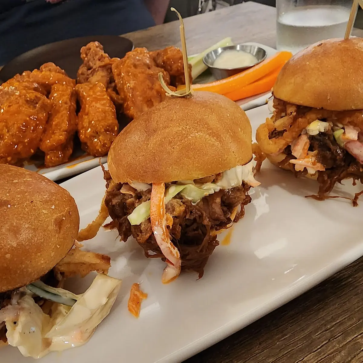 Pulled Pork Sliders and Buffalo Wings with a Strong Strong Kick