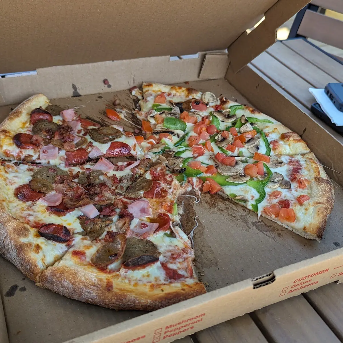 1 2 Meat Lovers Pizza 1 2 Veggie Pizza