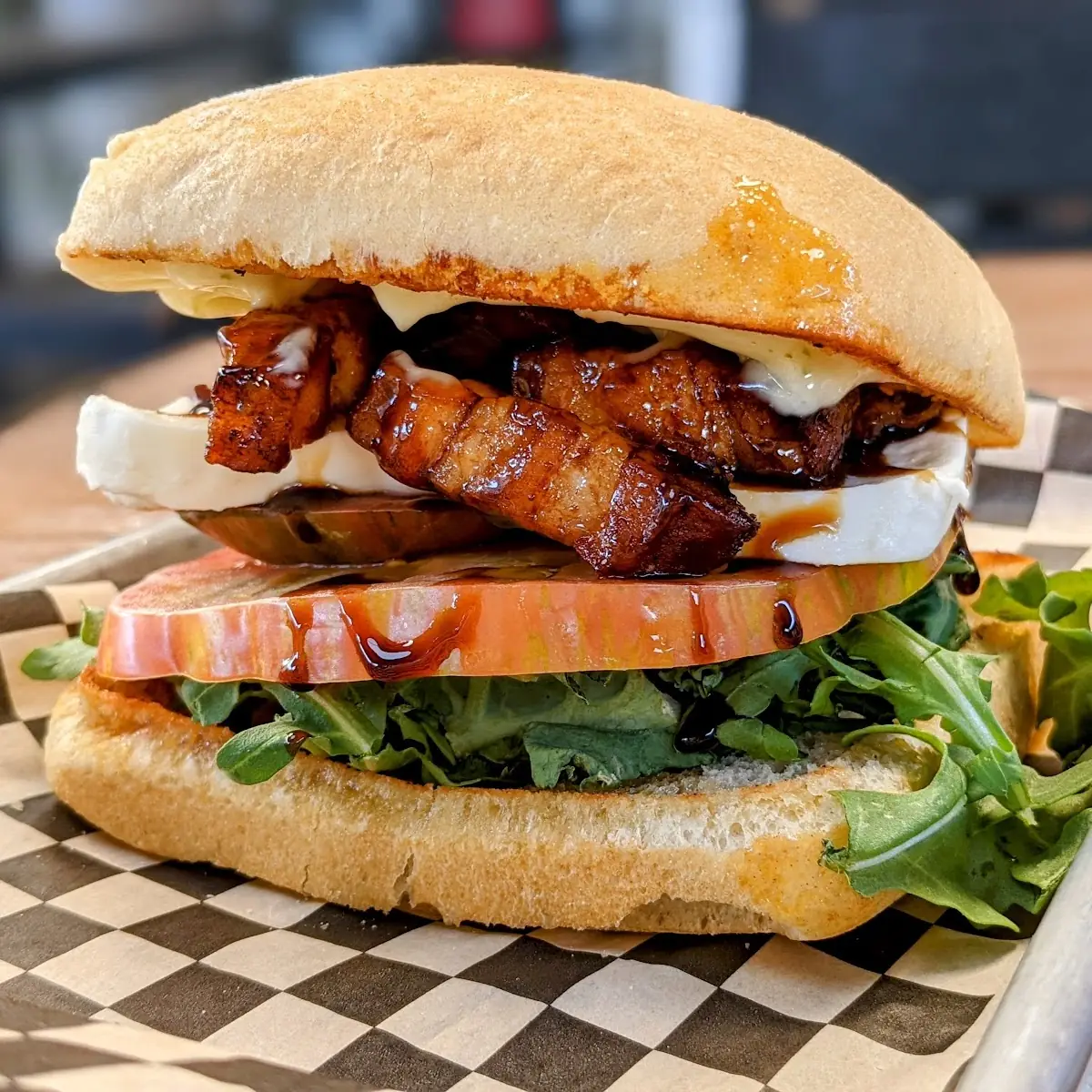 Pork Belly Caprese Sandwich