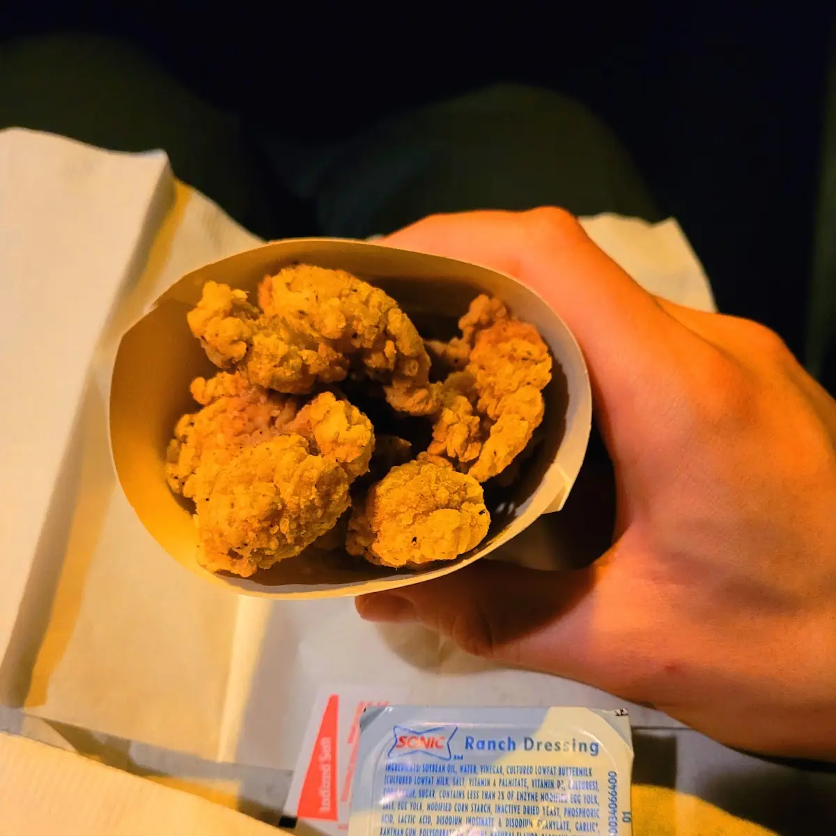 Popcorn Chicken with Ranch Dressing