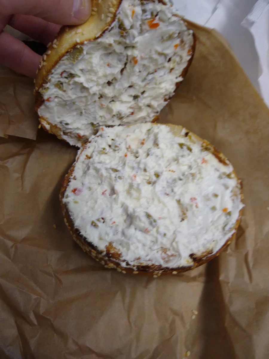 Sesame Bagel with Cream Cheese