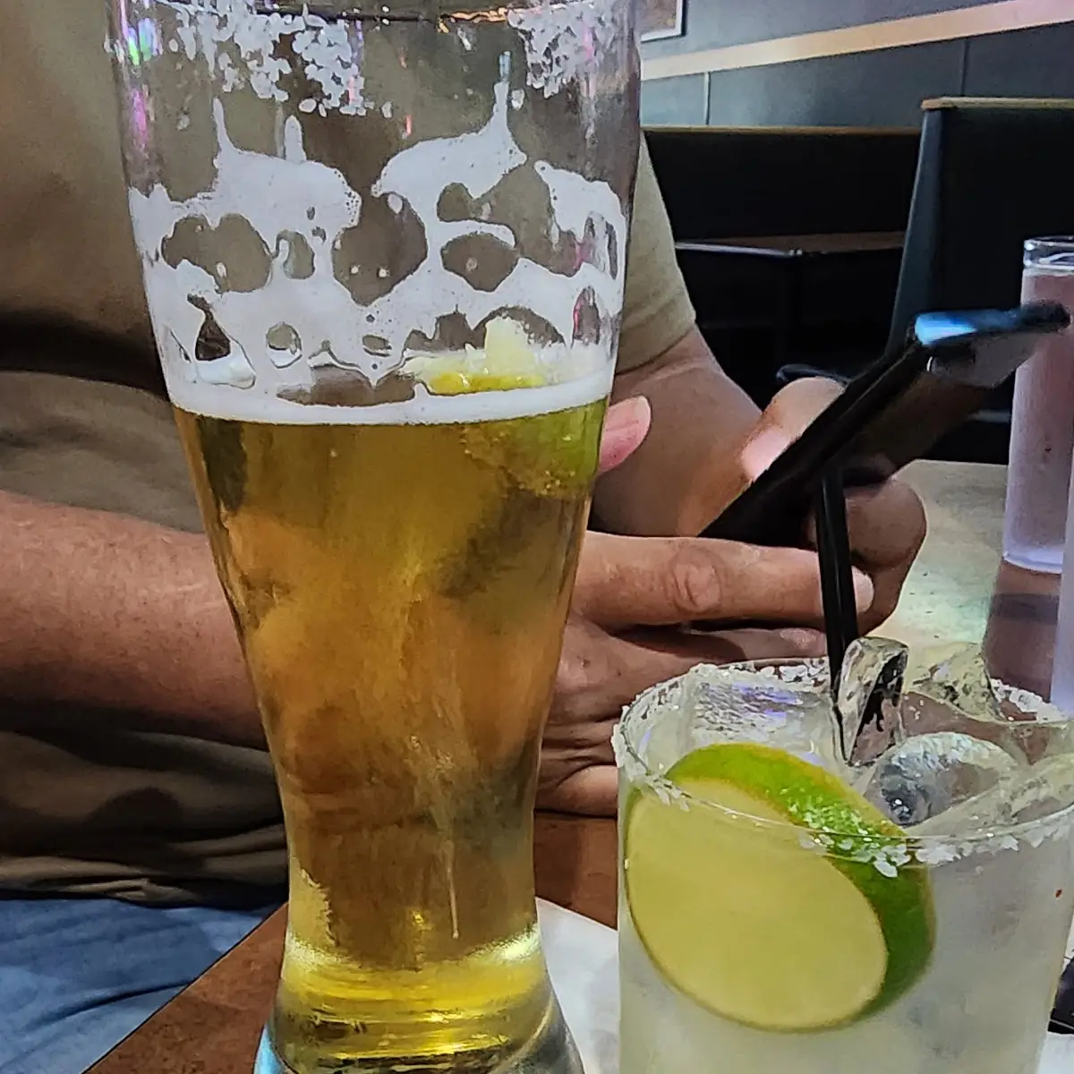 Draft Beer and a Margarita