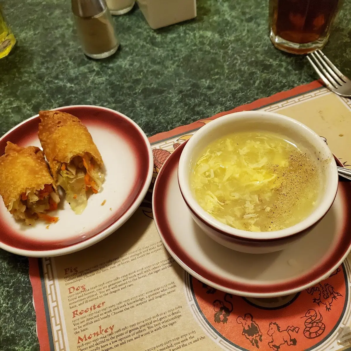 Spring Roll with Egg Drop Soup