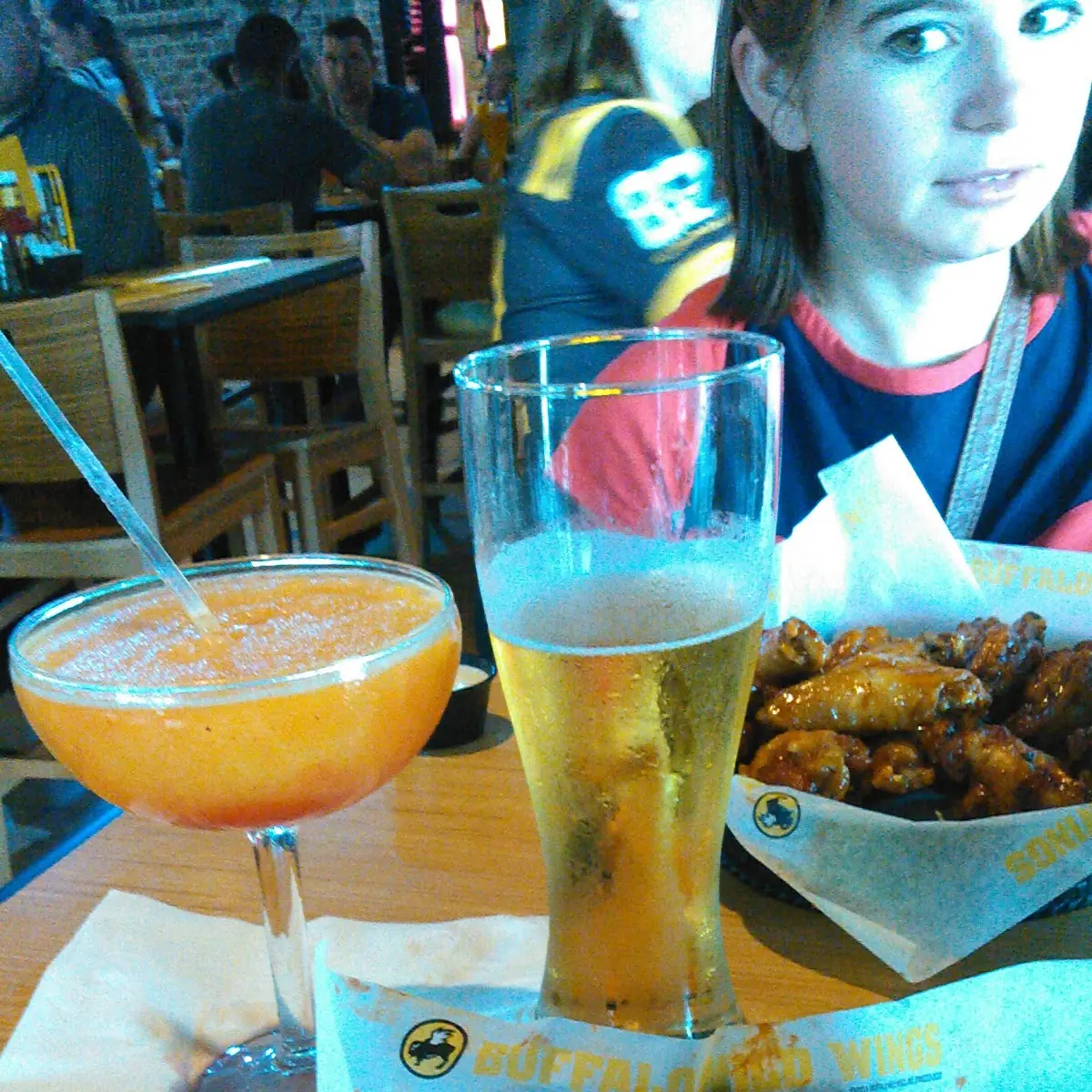 Hot BBQ Boneless Wings and a Bud Light