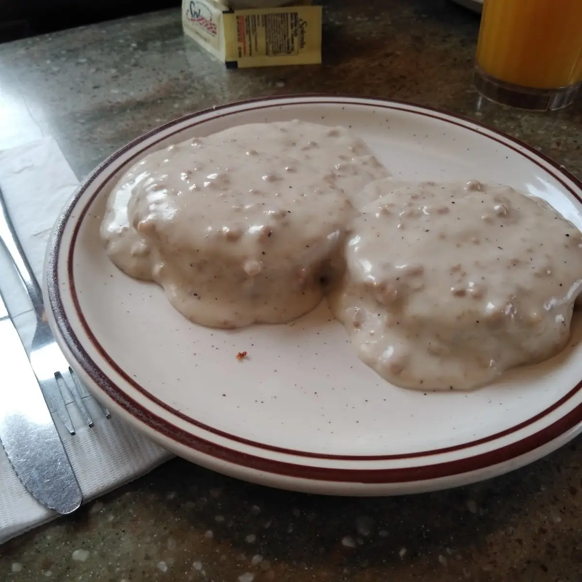 Sausage Gravy and Biscuit