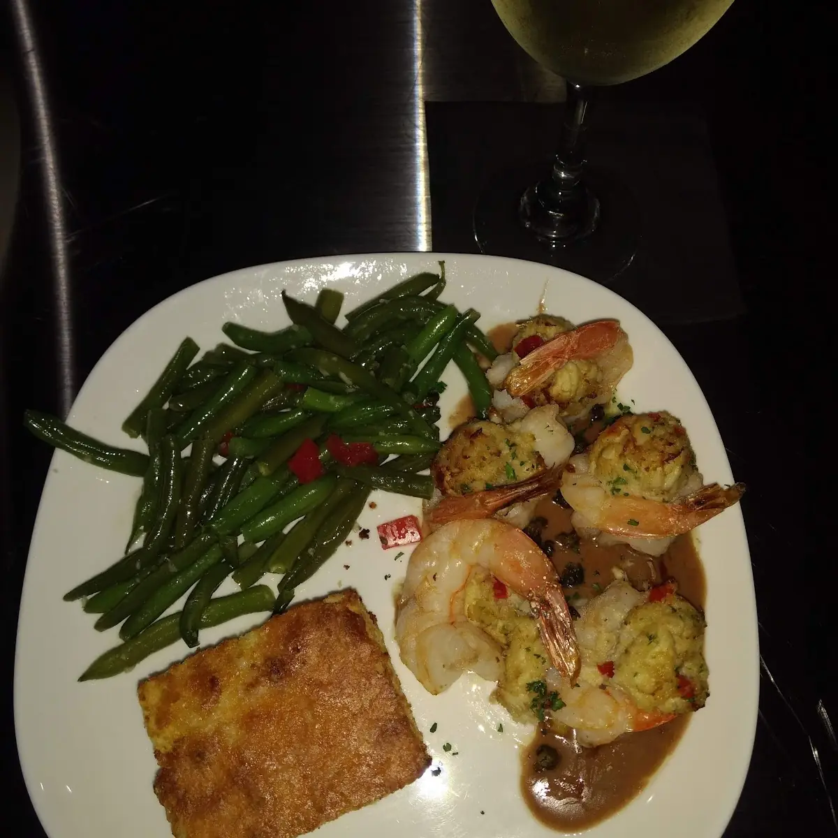Stuffed Shrimp with Crab and Green Beans